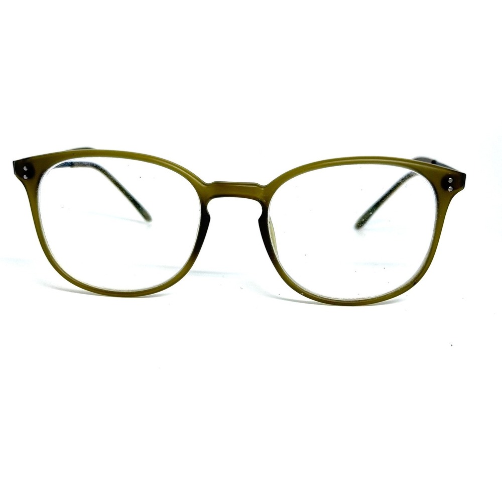 Ottoto Italian Style Eyeglasses Olive Green Round Frames 48-19-145
